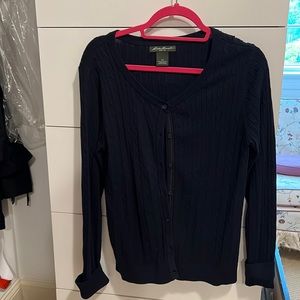 Gently worn, Large, navy blue Eddie Bauer cardigan